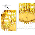 Luxury Gold Low Ceiling Crystal Chandelier for Bedroom